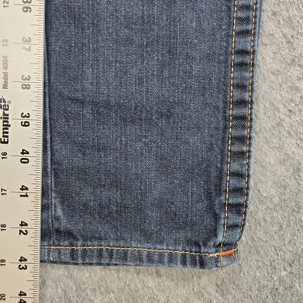 True Religion Skinny Flap Jeans Mens 33x33 (tag 31) Blue Rinse Slim Denim Logo